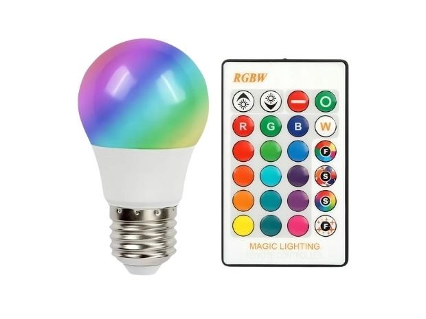 &uu LAMPARA FOCO GIRATORIO LUZ LED RGB CON CONTROL